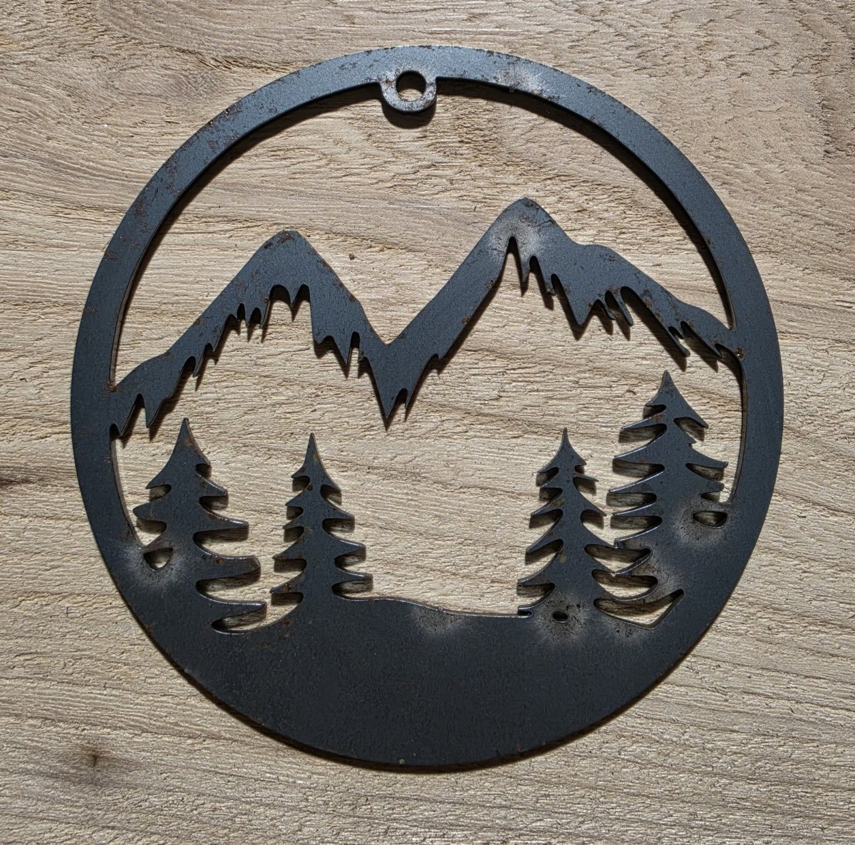 Mountain Forest Metal Christmas Ornament